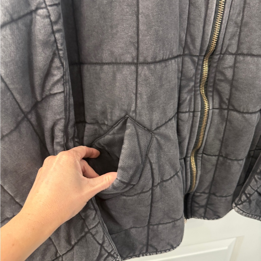 Free People Grey Dolman Quilted Jacket - Picture 5 of 7